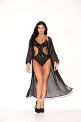 3/4 Sleeve Mesh Robe - GL37534 by Glitter
